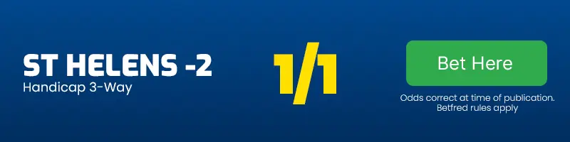 St helens -2 handicap vs hull kr at 1-1