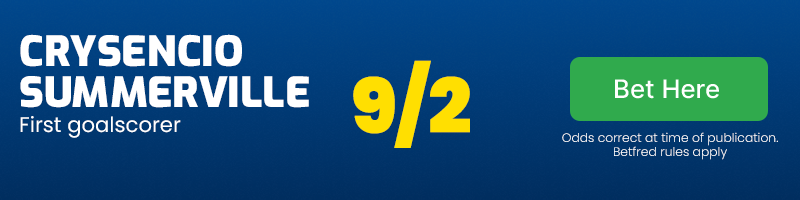 Crysencio summerville first goalscorer at 9/2