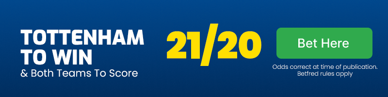 Tottenham to beat burnley & both teams to score at 21-20