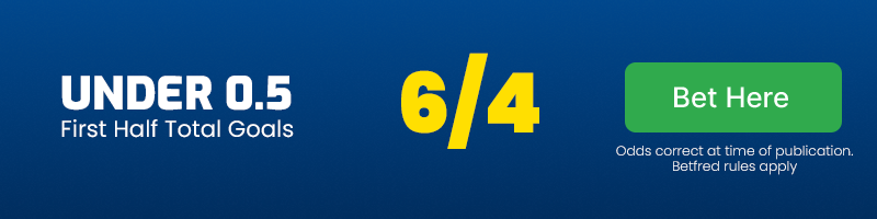 Under 0. 5 first half total goals in colo-colo vs fluminense at 6-4