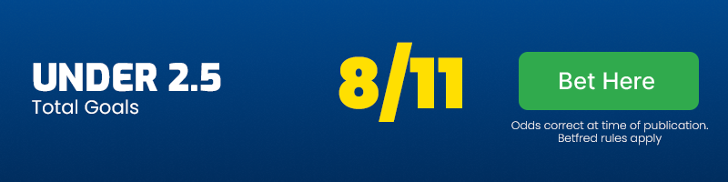 Under 2. 5 goals at 8-11