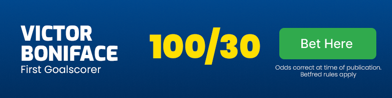 Victor boniface first goalscorer in kaiserslautern vs bayer leverkusen at 100-30
