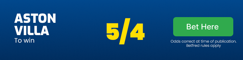 Aston villa to win at 5/4