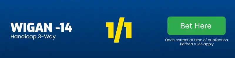 Wigan -14 vs warrington at 1-1