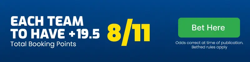 Each team to have 19. 5 booking points 8-11