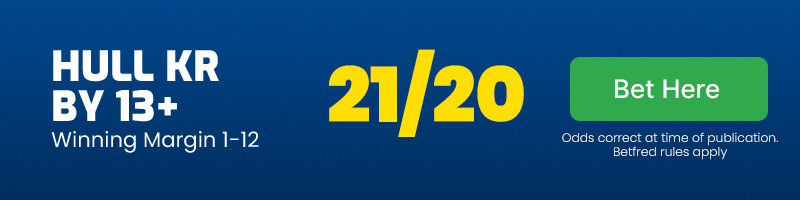 Hull kr by 13+ @ 21/20