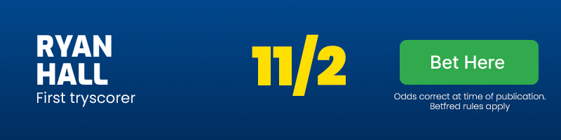 Ryan hall first tryscorer @ 11/2