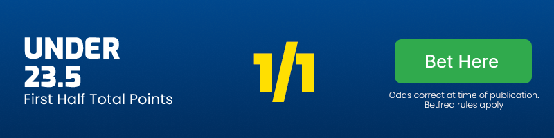 Under 23. 5 first half points @ 1/1
