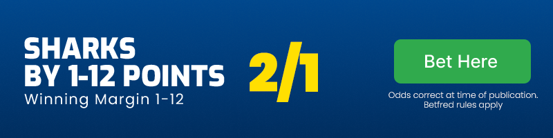 Sharks by 1-12 @ 2/1