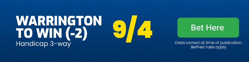 Warrington to win -2 @ 9/4