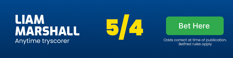 Liam marshall anytime tryscorer @ 5/4