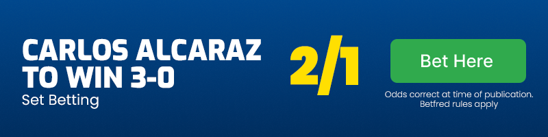 Alcaraz to win 3-0 at 2-1