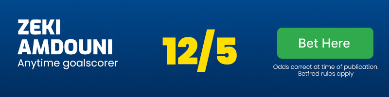 Zeki amdouni anytime goalscorer at 12/5