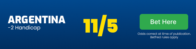 Argentina -2 handicap at 11/5