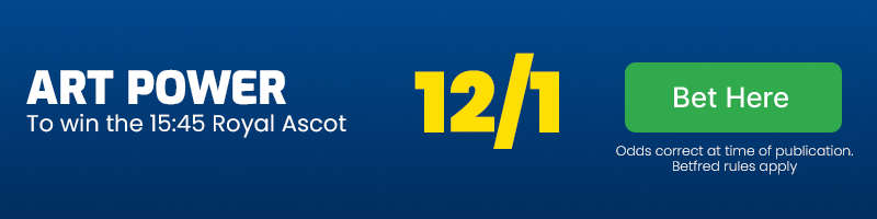 Art power to win 15. 45 royal ascot at 12-1
