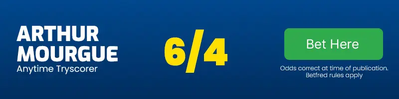Arthur mourgue anytime scorer at 6-4 in catalans dragons vs leigh leopards