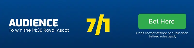 Audience to win the 14. 30 royal ascot at 7-1