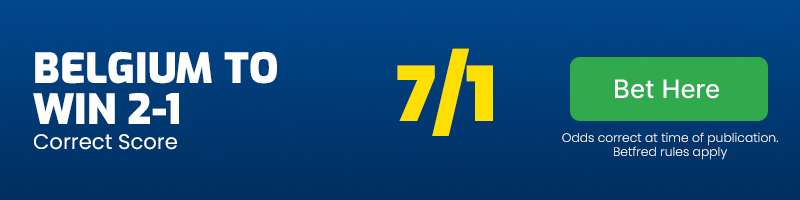 Belgium to win 2-1 at 7-1