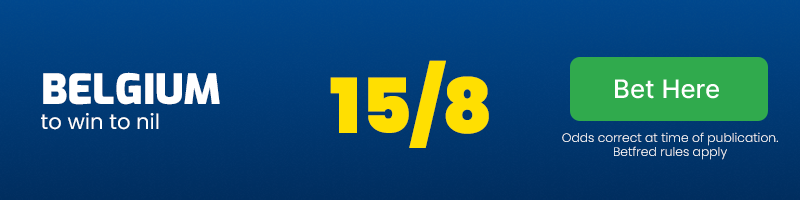 Belgium to win to nil at 15-8