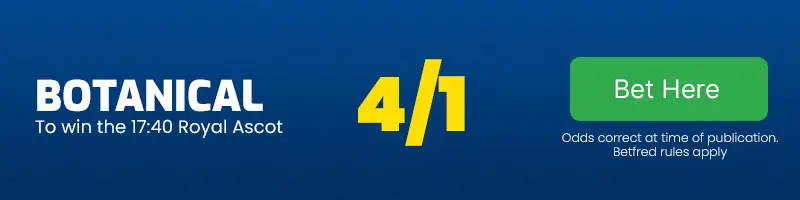 Botanical to win the 17. 40 royal ascot at 4-1