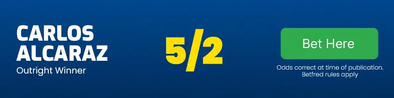 Carlos alcaraz to win wimbledon men's singles 2024 at 5-2