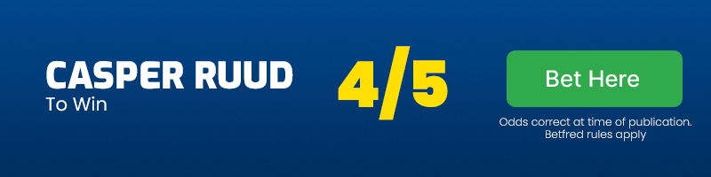 Casper ruud to beat novak djokovic @ 4-5