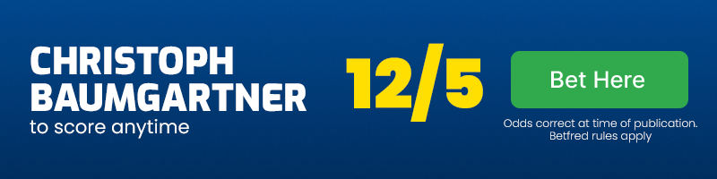 Christoph baumgartner to score anytime at 12-5