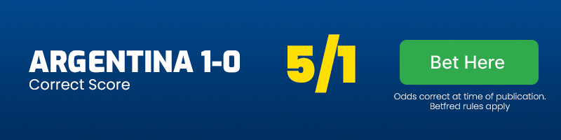 Correct score - argentina 1-0 ecuador at 5-1