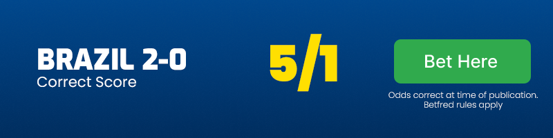 Correct score - brazil 2-0 costa rica @ 5-1