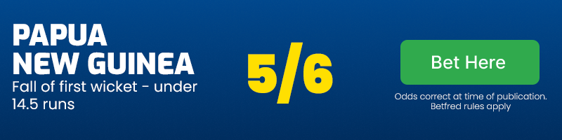 Papua new guinea first wicket to fall - under 14. 5 runs at 5/6