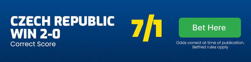 Czech republic to win 2-0 at 7-1