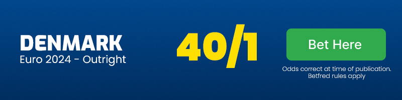 Denmark euro 2024 outright 40-1