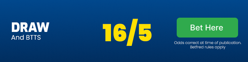 Draw and both teams to score at 16/5