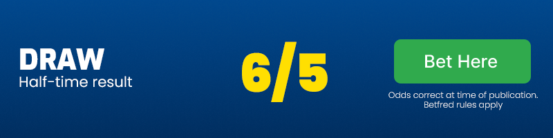 Draw half-time result at 6/5