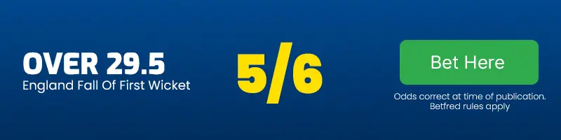 England fall of first wicket over 29. 5 england vs scotland at 5-6