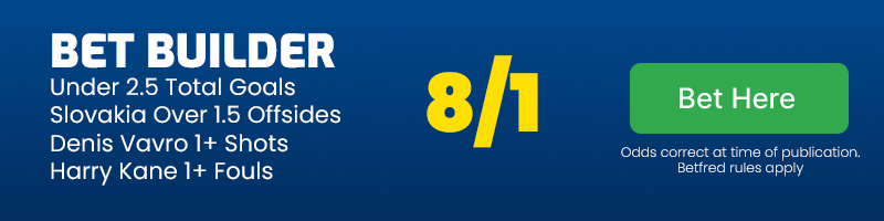 England vs slovakia bet builder @ 8-1