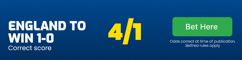 England to win 1-0 at 4/1