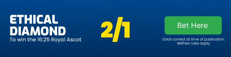 Ethical diamond to win the 16. 25 royal ascot at 2-1