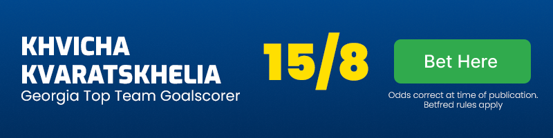 Euro 2024 georgia top team goalscorer - khvicha kvaratskhelia @ 15-8