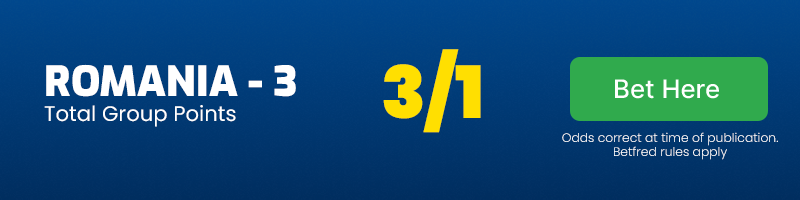 Euro 2024 romania total group points - 3 @ 3-1