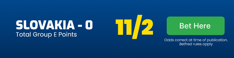 Euro 2024 total group e points - slovakia - 0 @ 11-2