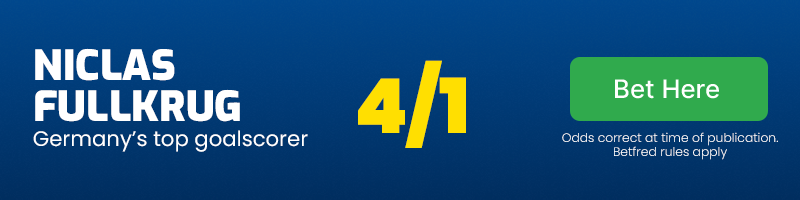 Niclas fullkrug germany top scorer at 4/1