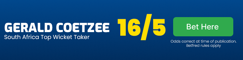 Gerald coetzee top wicket taker at 16-5