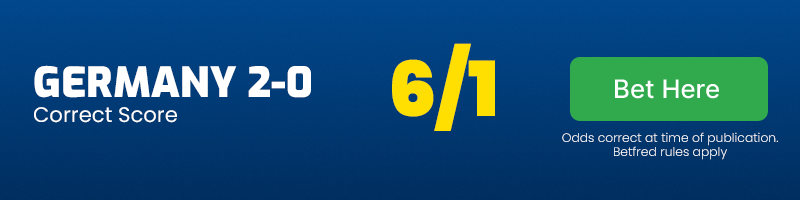 Germany to win 2-0 at 6-1