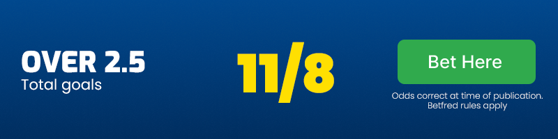 Over 2. 5 goals at 11/8