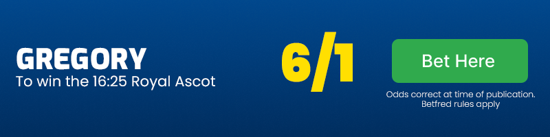 Gregory to win 16. 25 ascot at 6-1