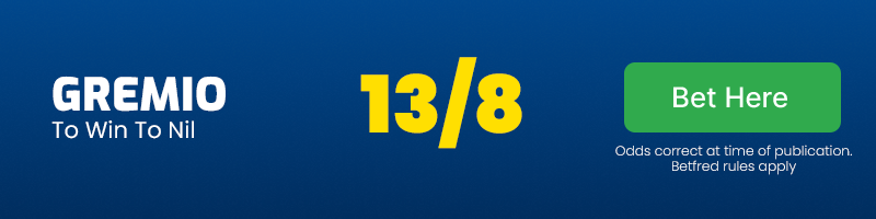 Gremio to win to nil vs estudiantes at 13-8