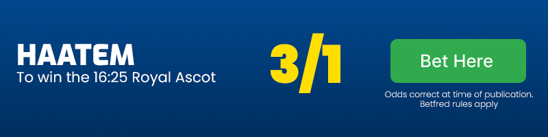 Haatem to win 16. 25 ascot at 3-1