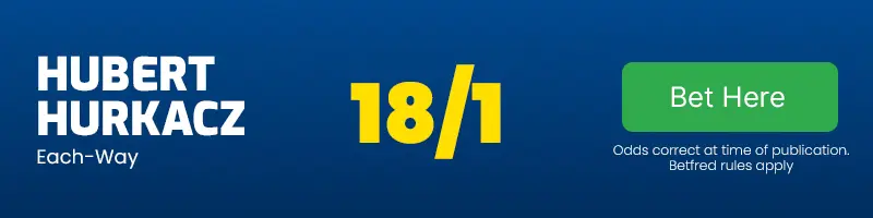 Hubert hurkacz each-way for wimbledon men's singles 2024 at 18-1