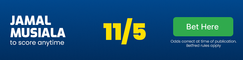 Jamal musiala to score anytime at 11-5